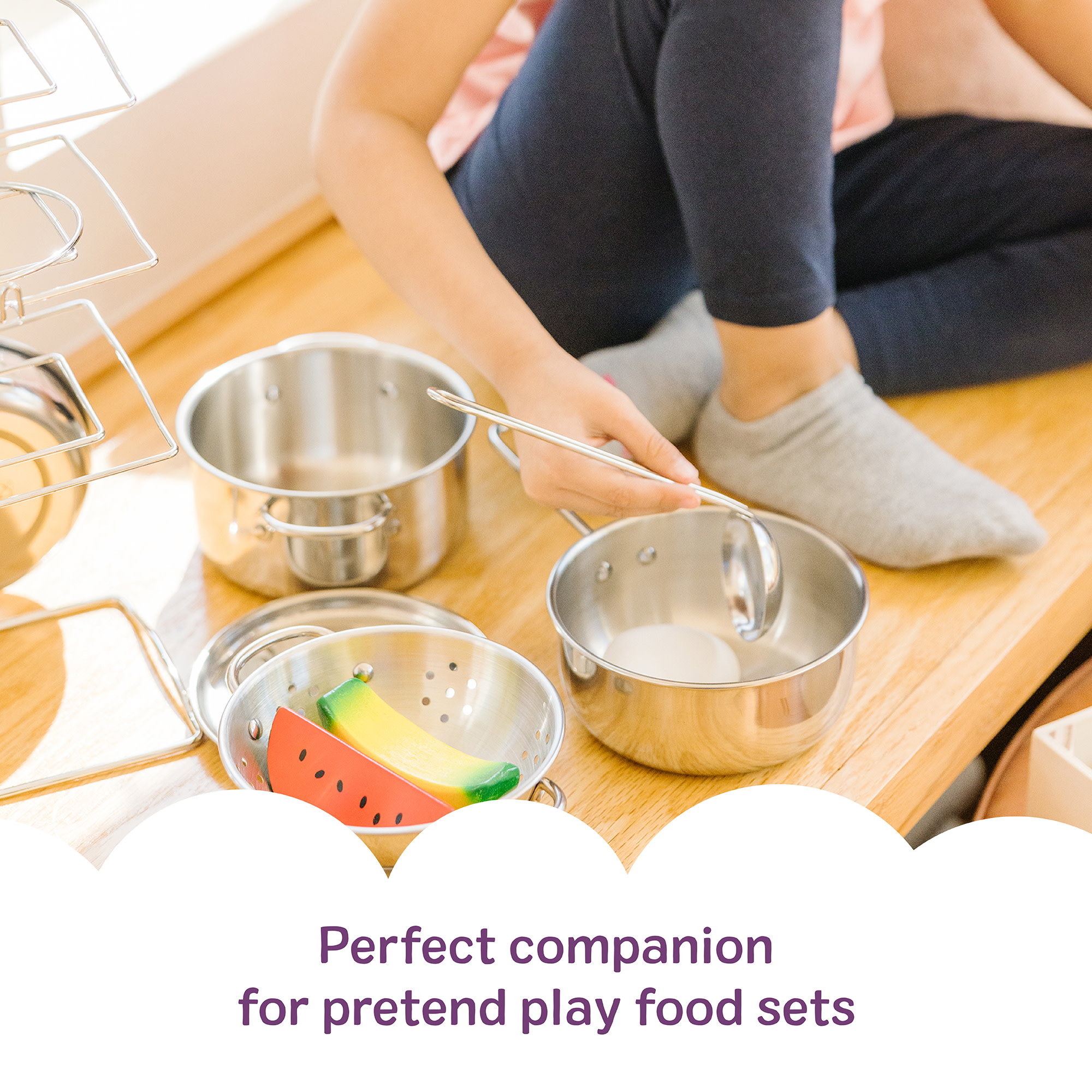 Melissa & Doug Stainless Steel Pots and Pans Kitchen Set photo 7