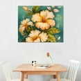 thumbnail image 2 of JRXY  Hawaii Hibiscus Flower Canvas Wall Art Tropical Floral Botanical Green Artwork for Home Office Bedroom Kitchen Decoration Stretched and Framed Ready to Hang 16x12in, 2 of 4
