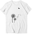 thumbnail image 4 of DeHolifer Women's T-shirts Dandelion Graphic Printed Short Sleeve Crewneck T-shrits Modal Casual Fashion Blouse Tops White 2XL, 4 of 5