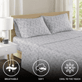 thumbnail image 3 of Comfort Spaces 100% Cotton King Sheet Set4-Pieces Gray Paisley Lightweight Breathable All Season Cozy Sheet Set, 3 of 7