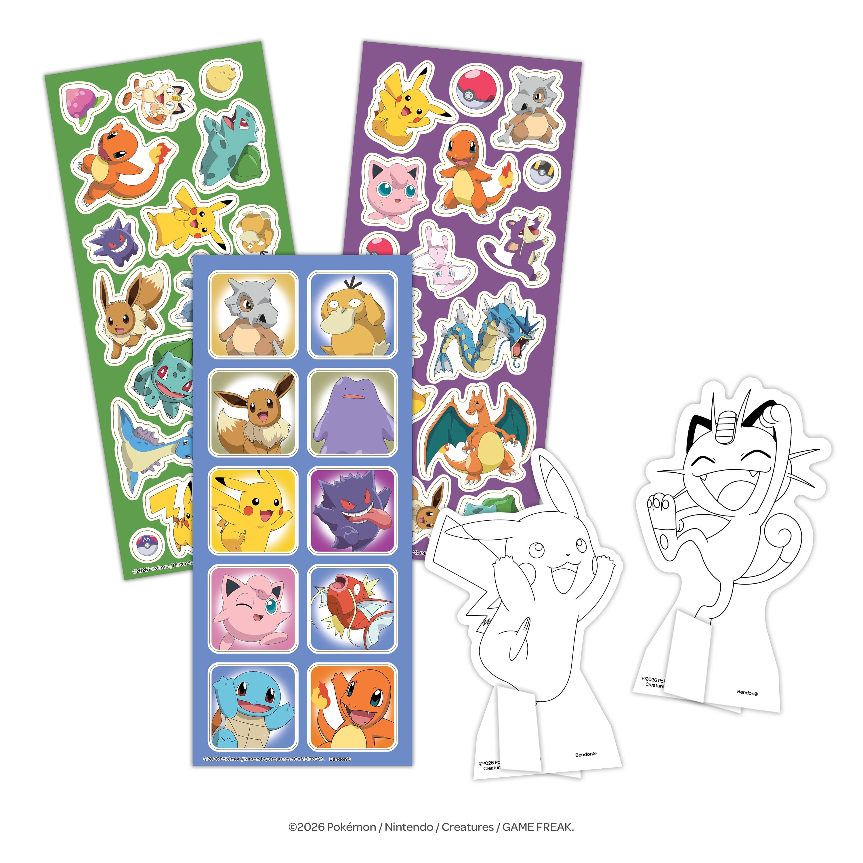Pokémon Gift Set with Coloring Book, Posters, Stickers, Crayons, Punch-Out Characters
