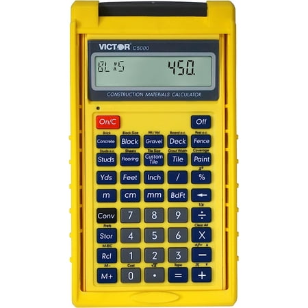 Victor VCTC5000 Construction Materials LCD Calculator - Battery Powered - Yellow