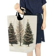 thumbnail image 4 of Yayeee Freestanding Laundry Hamper with Handle Collapsible Large Storage Basket for Clothes, Hand Drawn Christmas Stars, 4 of 7