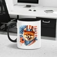thumbnail image 3 of Patriotic Pomeranian Celebrates 4th of July 11oz Accent Two-tone Mug Pom Dog Lover Gifts Coffee Tea Cup - 02009, 3 of 5