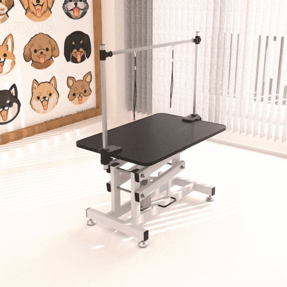Pet Dog Grooming Table 43 Inch Upgraded Professional Adjustable Heavy Type Hydraulic Drying Table Heavy Duty Frame with Adjustable Arm and Noose