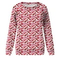 thumbnail image 4 of 50 % de Rabais Liquidation Chandail Surdimensionné pour Femmes 2023 Manches Longues Décontracté Impression de la Saint-Valentin Col Rond Chandail Col Rond Tunique, 4 of 5