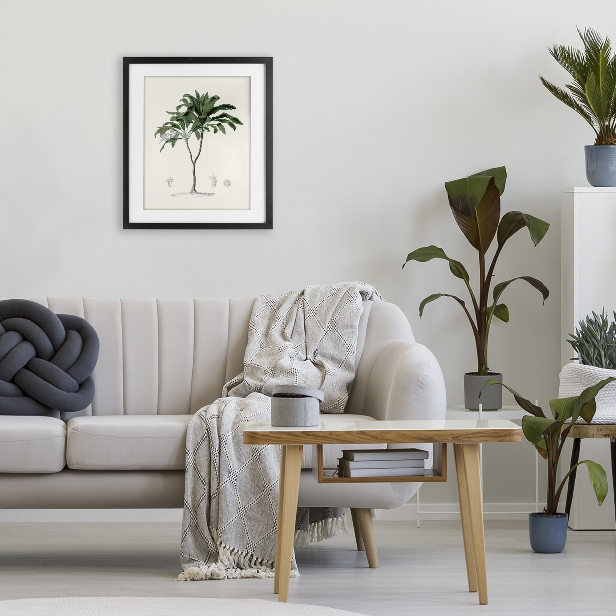 Stupell Industries Coastal Palms Vintage Black Framed Print Under Glass, design by Val Rhodes