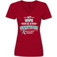 thumbnail image 3 of Inktastic My Wife is a Survivor Cervical Cancer Awareness Women's V-Neck T-Shirt, 3 of 5