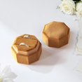thumbnail image 2 of Velvet Wedding Ring Box 2 Slots Valentine's Day Ring Box Vintage Style Ring Storage Box Proposal Ring Box Wedding Day (Bronze), 2 of 6