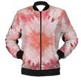 thumbnail image 6 of Herrnalise Men's Casual Temperament Fashion Stand Collar Zipper Jacket Printed Long Sleeve Hoodless Casual Jacket Pink, 6 of 6