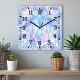 thumbnail image 6 of Stained Glass Wooden Wall Clock Silent Non Ticking, Blue Purple Floral Geometric Square Wall Clocks Battery Operated, Decor Clock for Home Office, Living Room, Kitchen, 10 Inch, 6 of 9