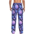 thumbnail image 3 of Picia White Skull Flower Mens Soft Woven Cotton Elastic Waistband Sleep Pajama Pant Lounge Sleep Pant With Pockets And Drawstring-X-Large, 3 of 9