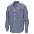 thumbnail image 2 of Men's Antigua Navy Ole Miss Rebels Ellis Woven Tri-Blend Long Sleeve Button-Down Shirt, 2 of 3