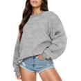 thumbnail image 1 of WZXFASHION Chandail à Capuche à Manches Longues Col Rond Imprimé Lettre Mode Femme Chandail 50 % de Réduction Liquidation Chandail Oversize, 1 of 6