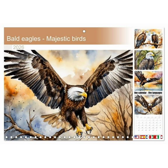 Bald eagles - Majestic birds (Monthly Wall Calendar 2026 11.7 x 16.5 (open)), CALVENDO 14 Month Calendar