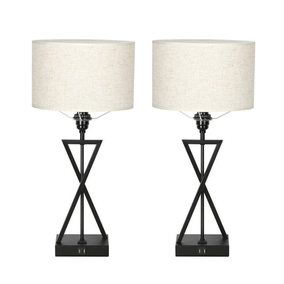 Set of 2 Bedside Lamps Touch Control 3-Way Dimmable Modern Nightstand Table Lamp