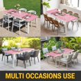 thumbnail image 5 of Pink Gnomes Christmas Table Cloths for 3 Foot Rectangle Tables, Xmas Berry Balls Snowflake Patio Waterproof Elastic Fitted Tablecloths, Washable Rectangular Table Cover for Camping, 5 of 8