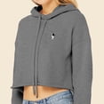 thumbnail image 5 of Dalix Astronaut Embroidered Fleece Cropped Hoodie Cold Fall Winter Women in Deep Heather S Small, 5 of 5