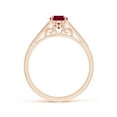 thumbnail image 2 of ANGARA Natural Aeon Vintage Inspired Oval 1 ct Ruby Solitaire Engagement Ring with Milgrain in 14K Rose Gold for Women (Size-7x5mm) | July Birthstone Jewelry for Her, 2 of 11