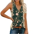 thumbnail image 2 of ClodeEU Women's Printed V Neck Sleeveless Tank Top ,Trendy Cozy Loose Blouse Multicolor 03,Womens Plus S, 2 of 7