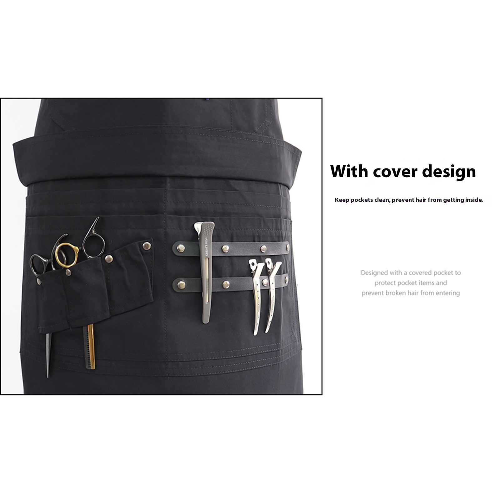 Multi-Use Work Smock for Artists Cooks Stylists Polyester with XL Pockets, Unisex Protective Apron