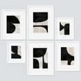 thumbnail image 2 of PixonSign Framed Canvas Print Wall Art Set - Mid-Century Black & Tan & White Polygon Patterns Posters - Gallery Set of 6 Variety Abstract Geometric Illustrations Wall Décor for Home - White, 2 of 5