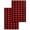 Red, variant on Black White Plaid Dish Towels Set, Waffle Weave Kitchen Towels 2 Pieces, Modern Simple Buffalo Check Gingham Microfiber Hair Face Bath Tea Towel Absorbent Quick Drying Cleaning Dish Cloths 12"x12"