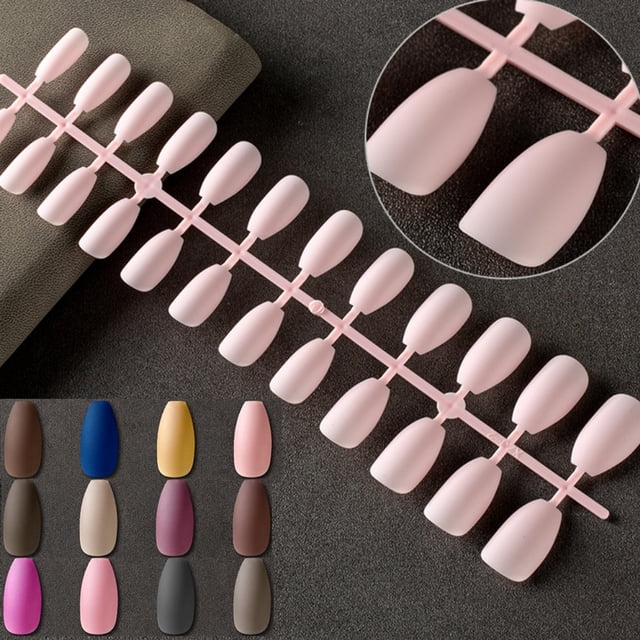 24Pcs Fake Nails Ultra-Thin Removable Matte Texture Vivid Color Unbreakable Wearable Press on Fake Nails DIY Manicure Tools Nail Supplies