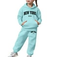 thumbnail image 7 of Huanglei Child Toddler Boys Girls Long Sleeve Solid Warm Hoodie Pullover Tops Pants Kids Outfits Sweat Suit, 7 of 7