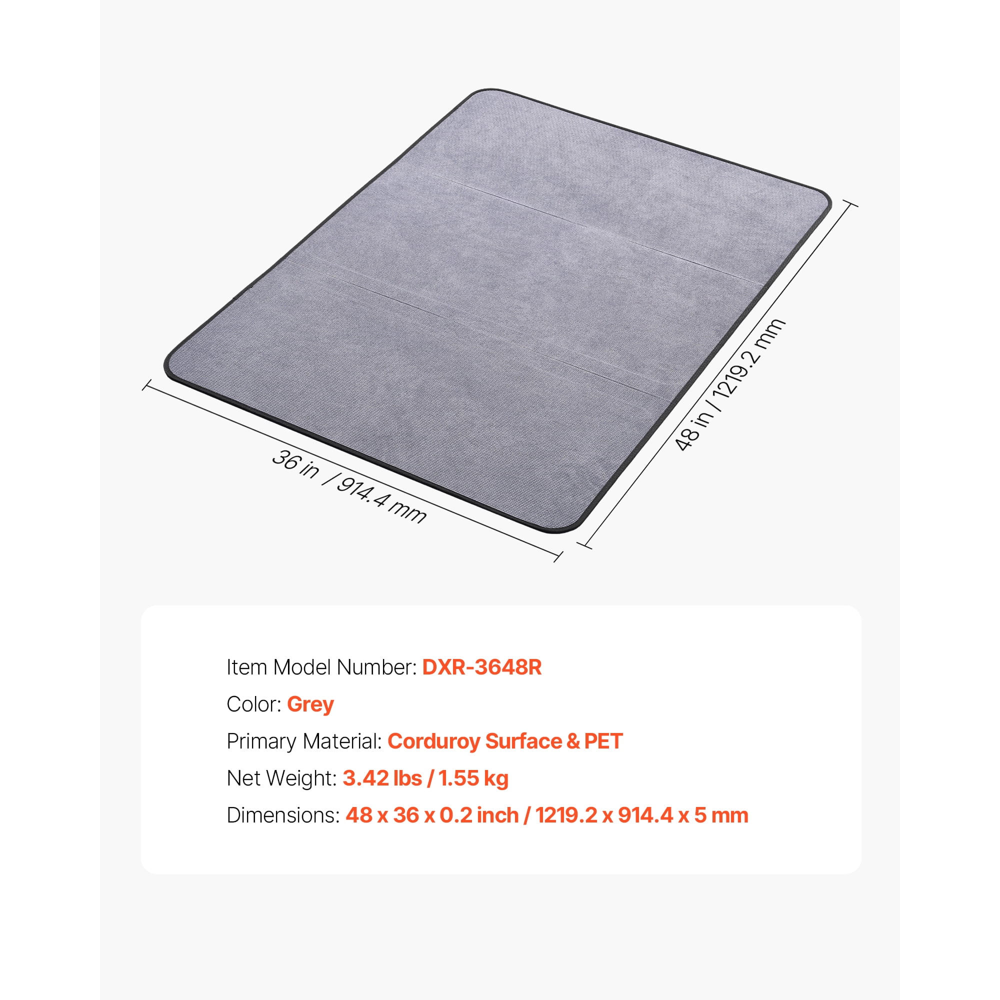 Chair Mat 36 x 48-inch Office Chair Mat for Hard Floors Corduroy Surface Non-Slip Rubber Backing Floor Protector for Home Office Gaming