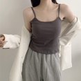 thumbnail image 2 of Lady's Spring And Autumn Pure Cotton Suspenders Beautiful Back Vest Integrated With Chest Pads Wrapped Chest Solid Color Outer Wear Bottoming Short Tube Top, 2 of 3
