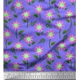 thumbnail image 1 of Soimoi Moss Georgette Fabric Leaves & Aster Floral Printed Craft Fabric by the Yard 42 Inch Wide, 1 of 1