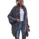 thumbnail image 1 of Cárdigan para mujer, suéter, cuello de piel sintética, decoración, dobladillo, borla, manga larga, suéter informal, abrigos gris S, 1 of 8