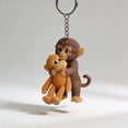 thumbnail image 4 of 3D Punch Monkey Plush Keychains, Cute Monkey Statue Keychain Decoration Holding Toy, Mini Hanging Stuffed Animals Bag Accessory for Backpacks, 4 of 7