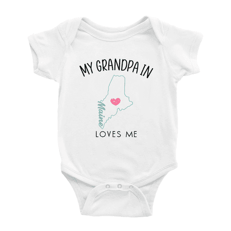 

My Grandpa In Maine Loves Me Baby Clothing For Boy Girl Bodysuits 6-12 Months