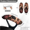 thumbnail image 6 of FKELYI 3 Piece Set Office Chair Cover with Armrest Cover Black Raven Pink Floral Print Stretchable Swivel Gaming Chair Protector Dustproof Boss Armchair Decor, Large, 6 of 6