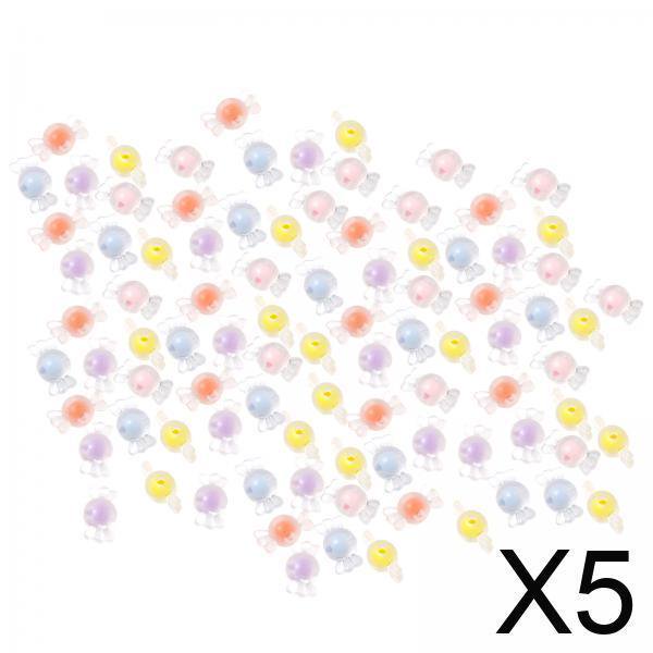 5x100 Piezas De Cuentas De Acrílico De Colores Con Agujero Para Hacer Joyas De