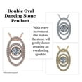 thumbnail image 5 of Nana Double Oval Dancing Stone Pendant S-Silver & Pure Brilliance CZ with 0.8mm 22" Adjustable Box Chain (Platinum-Plated-Silver), 5 of 7