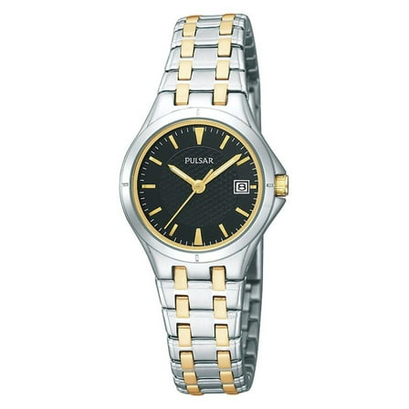 Pulsar PXT829 Women's Black Dial Two Tone Stainless Steel Watch