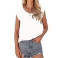 thumbnail image 3 of TARAINYA Women Cap Sleeve V Neck T-Shirt Loose Fit Casual Summer Tank Top, 3 of 8