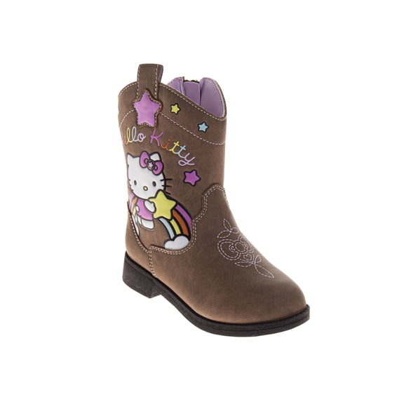 Josmo Kids Hello Kitty Cowboy Boots – Cute Rainbow & Star Design Western Country Boots for Girls (Toddler 5–10 / Little Kid 11–12)