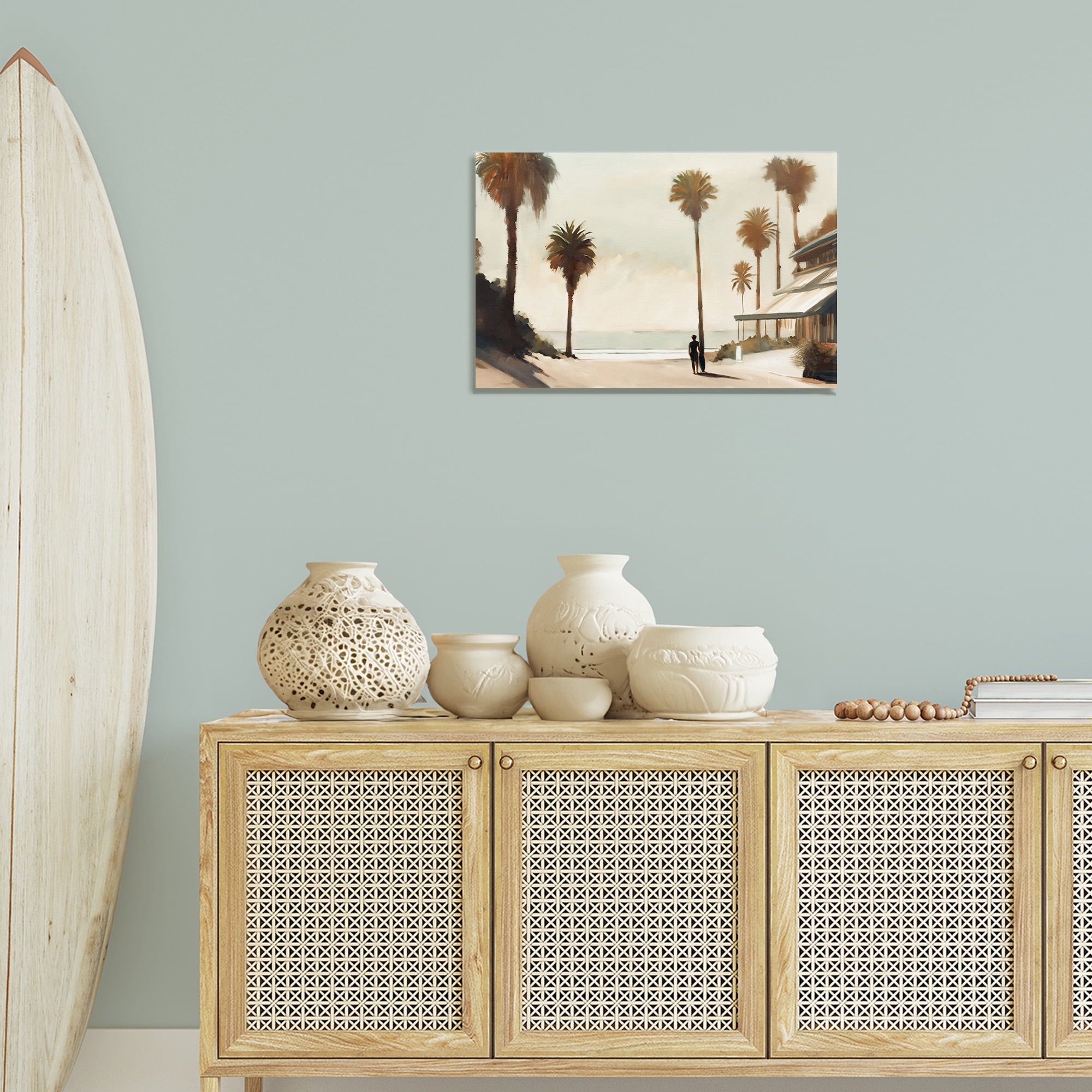 Stupell Industries Tropical Café Del Mar Landscape & Nature Painting Wrapped Canvas Art Print Wall Art, 24 x 16