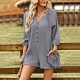 thumbnail image 4 of Women's Solid Color Casual Romper With Long Sleeves And Large Pockets Clueless Jumpsuit Womens Overalls Baggy Cover up Womens Jumpsuits Casual Cute Womens Overalls Overalls Women Sweater Jumpsuit for, 4 of 6