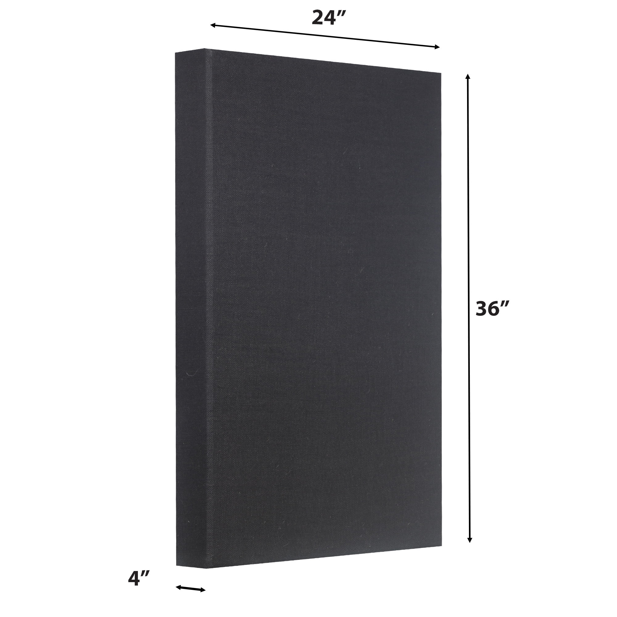 ATS Acoustics Sound Absorbing Acoustic Panel 24" x 36" x 4" Beveled Edge (Black)