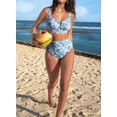 thumbnail image 4 of SHEWIN Bikini Set 2 Piece Swimsuits Womens U-Wire Cutout High Waisted Floral Print Summer Beach Swim Bathing Suits, 4 of 9