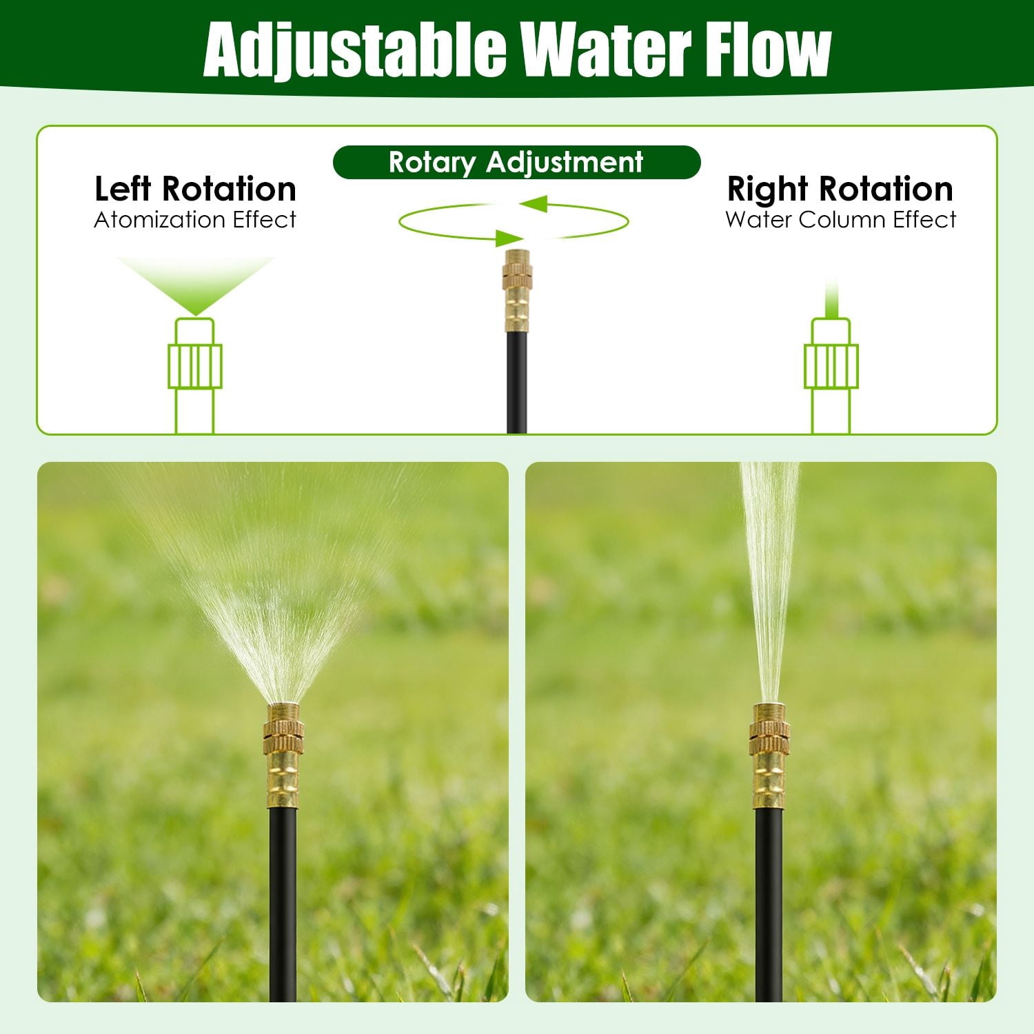 Automatic Drip Irrigation System Kit with 360° Bendable Nozzles, Tool-Free Installation for Garden Greenhouse Lawn Patio