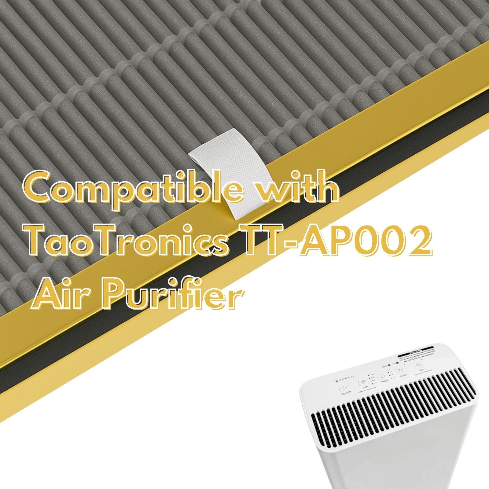 Nispira True HEPA Replacement Filter for Air Purifier, Compatible with TaoTronics TT-AP002, 1 Pack