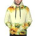 thumbnail image 4 of Bingfone Sunflowers On A Yellow Background Men'S Drawstring Hoodie Long Sleeve Pocket Sweatshirts-Large, 4 of 9