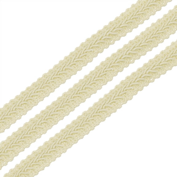 Uxcell 1/2" x 13 Yard Gimp Braid Trim Polyester Woven Fabric Ribbon, Beige