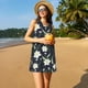 thumbnail image 3 of Fotbe Lilies Flowers Vestido de Verano sin Mangas para Mujer – Vestido Midi Línea A, Estilo Camiseta Floral, Vestido Playero Casual y Fluido, 3 of 7